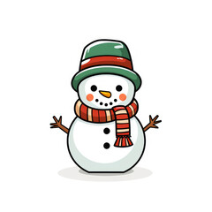 snowman with hat on white background