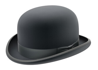 Black bowler hat isolated on white background - 3D illustration