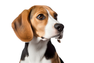 A  beagle dog isolated on transparent background.