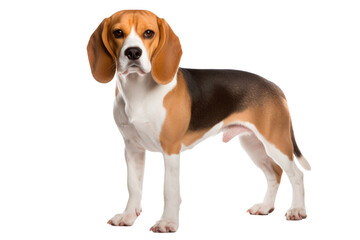 A  beagle dog isolated on transparent background.