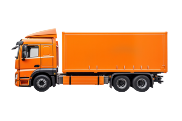 A cargo truck isolated on transparent background.