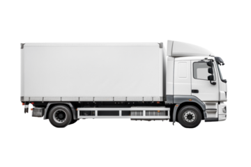 A cargo truck isolated on transparent background.