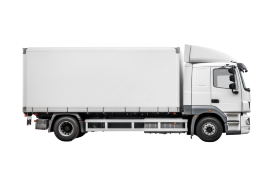 A cargo truck isolated on transparent background.