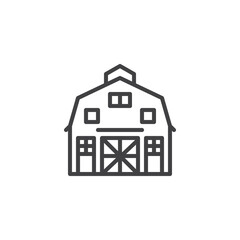 Farm barn line icon