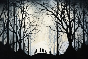 Silhouettes: Use the long shadows and stark contrasts of winter to create captivating silhouettes against the snow. - Generative AI