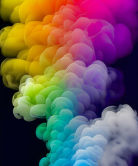 Abstract rainbow smoke texture. Steam, cloud realistic texture