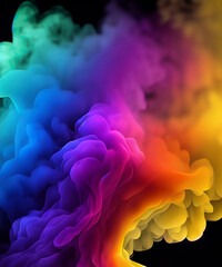 Obraz premium Abstract rainbow smoke texture. Steam, cloud realistic texture