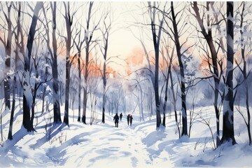 Silhouettes: Use the long shadows and stark contrasts of winter to create captivating silhouettes against the snow. - Generative AI