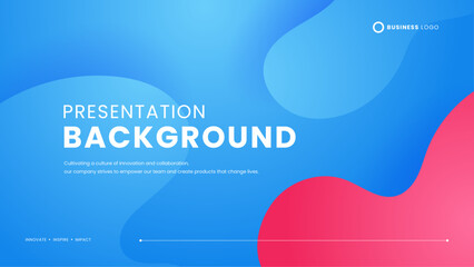 Vector simple abstract background with blue and pink waves and liquid