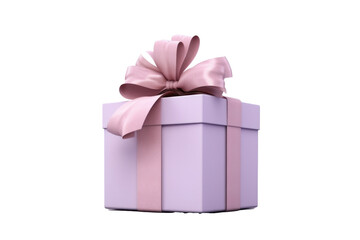 A Gift box with ribbon isolated on transparent background.