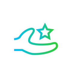 Talent key performance indicator icon with blue and green gradient outline style. talent, concept, business, career, success, recruitment, management. Vector Illustration