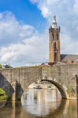Round arch of the historic bridge in Roermond, Netherlands
