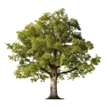 Plane tree isolated on white transparent background, PNG
