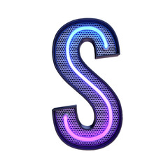 Naklejka premium Neon retro Alphabet letter isolated on transparent background. 3d illustration. Png