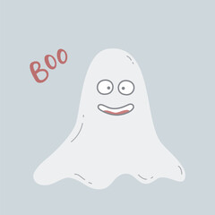 Color vector illustration of a funny haloween ghost.
