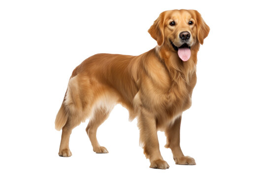 A golden dog isolated on transparent background.