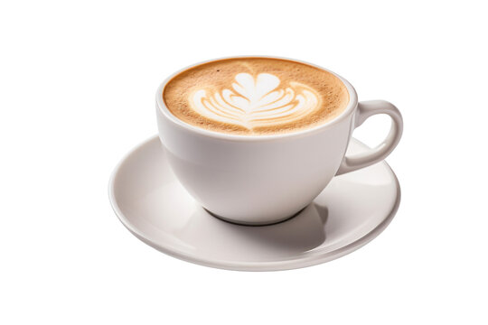a Latte coffe isolated on transparent background.