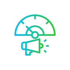 KPI marketing key performance indicator icon with blue and green gradient outline style. data, kpi, business, analytics, dashboard, marketing, technology. Vector Illustration