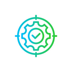 Specifiation key performance indicator icon with blue and green gradient outline style. hand, concept, symbol, design, outline, specified, person. Vector Illustration - obrazy, fototapety, plakaty