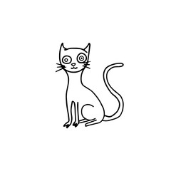 Cartoon Line Art Cat Design Collection