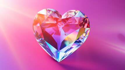 Crystal colorful heart