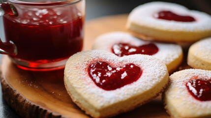 Heart-Shape Valentine's Day Jam Cookies.
