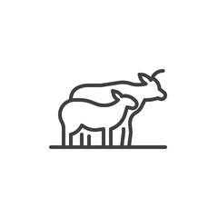 Farm animals line icon