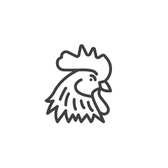 Rooster head line icon