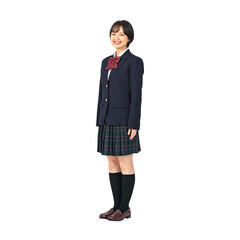 制服を着た女子学生　切り抜き背景透過PNG