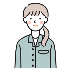 人物（女性・笑顔・作業着）