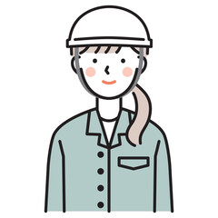 人物（女性・笑顔・ヘルメット・作業着）