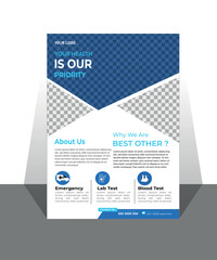 Obraz premium Template vector design for, Poster, Corporate Presentation, Portfolio, Flyer, infographic, layout modern with blue color size A4,leaflets decoration for printing and presentation vector.