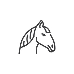 Horse Head line icon