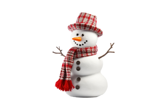 A snowman isolated on transparent background.