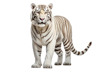 A white tiger isolated on transparent background.