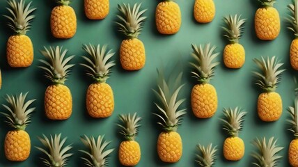 Sunbeams background fresh Pineapple frame paper art with space for text, AI generated, background image