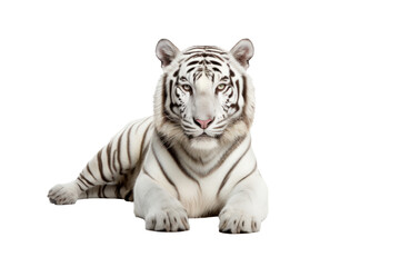 Naklejka premium A white tiger isolated on transparent background.