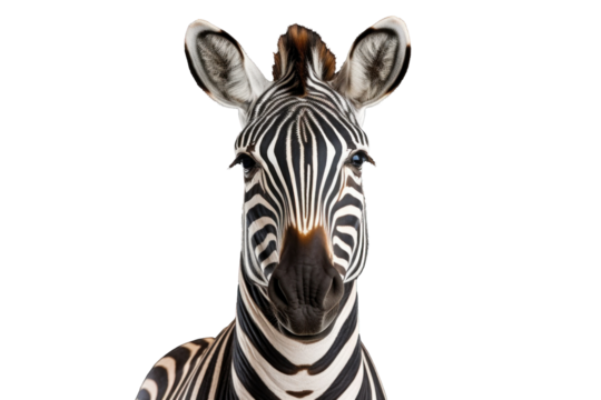 A zebra isolated on transparent background.