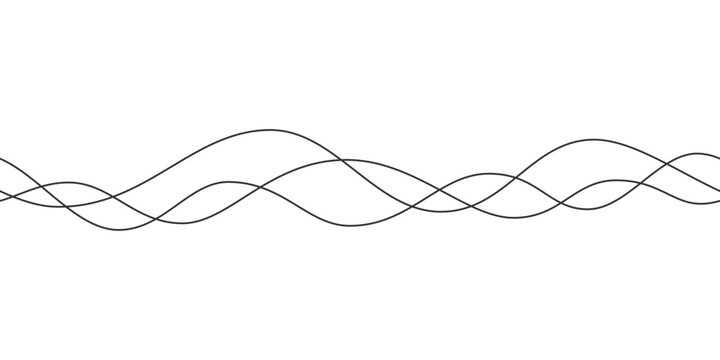 recommend clip art: Line curve waves. Thin wavy line seamless pattern. Abstract dynamic curve stroke. Simple striped graphic template. Design element. Vector illustration isolated on white background.