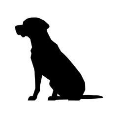 Sitting Labrador Retriever vector silhouette