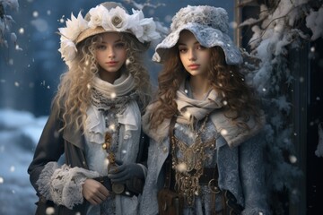 Winter Fashion: Showcase stylish winter attire, including scarves, hats, and coats. - Generative AI