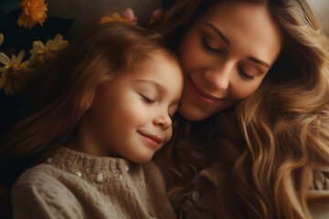 Shot of an adorable little girl and her mother in a warm embrace at home