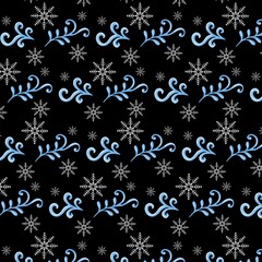 Seamless Black Winter Digital Paper Pattern