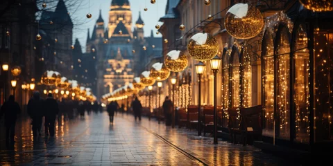 Cercles muraux Prague Straße weihnachtlich geschmückt