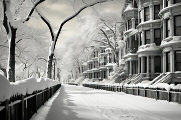 Snow-Covered Architecture: Iconic buildings and historic landmarks blanketed in snow can make for striking images. - Generative AI