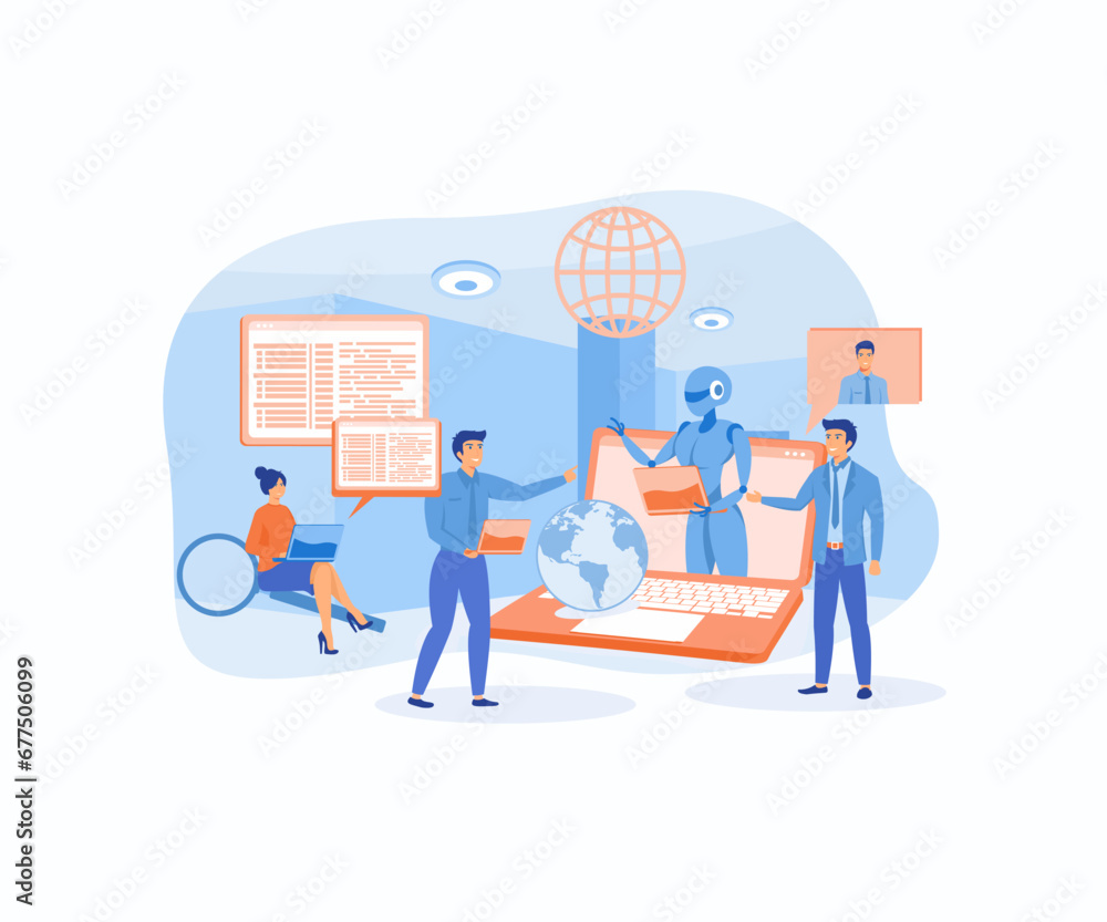 Poster iot, digital transformation, ai technology, automation and cloud computing, flat vector modern illus
