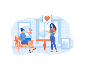 Digital overload abstract concept. selfie posting, Likes and screen addiction,  flat vector modern illustration 