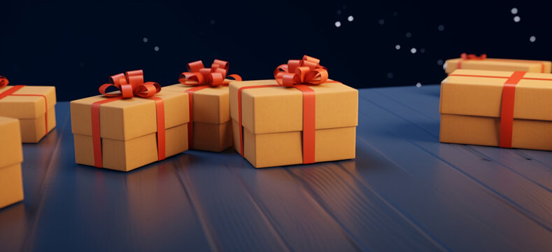 Group of gift boxes for special events and add text