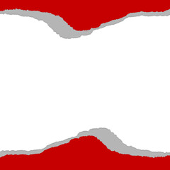 red torn paper with space for text.