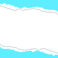 light blue torn paper with space for text.